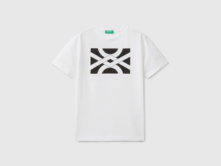 (image for) benetton outlet online T-shirt 100% cotone con logo